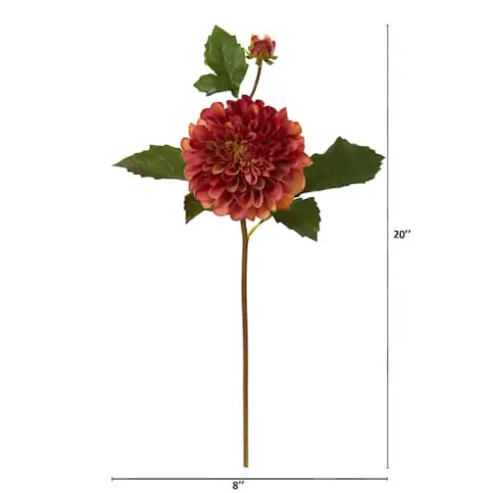 Orange & Red Dahlia Artificial Flower Stem, 6ct. {3}