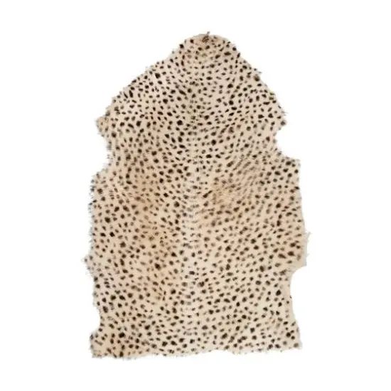 Hello Honey&reg; Leopard Print Goat Fur Rug, 24" x 36" {3}