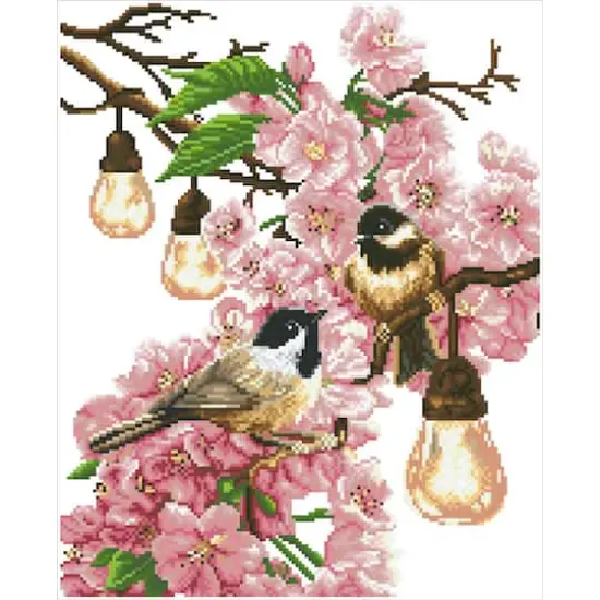 Diamond Dotz&reg; Advanced Cherry Blossoms & Chickadees Diamond Painting Kit {3}