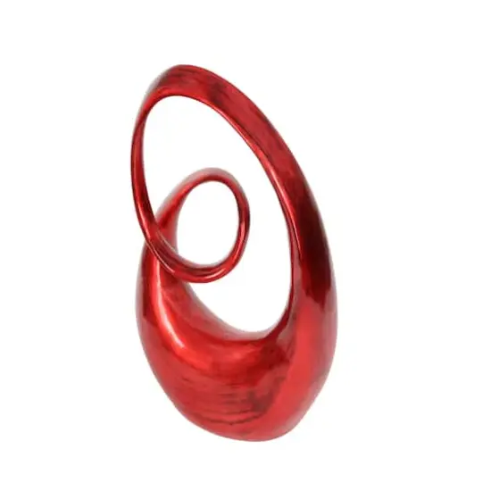 24" Red Swirl Contemporary Sculpture {7}