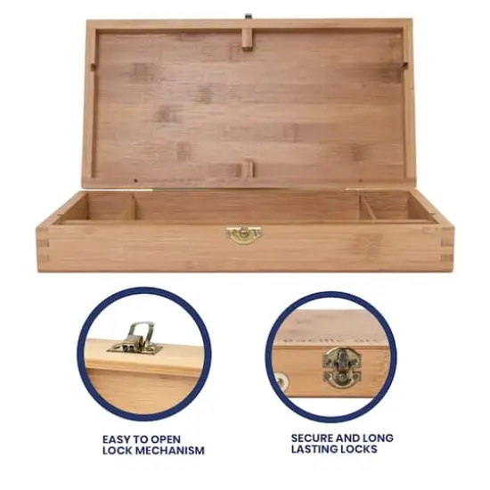 Pacific Arc 13" x 8" Bamboo Paint Box with Palette & 4 Compartments {3}