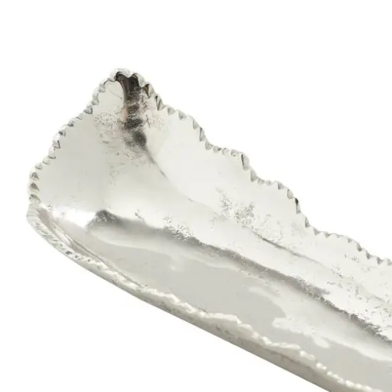 Silver Aluminum Contemporary Tray {7}