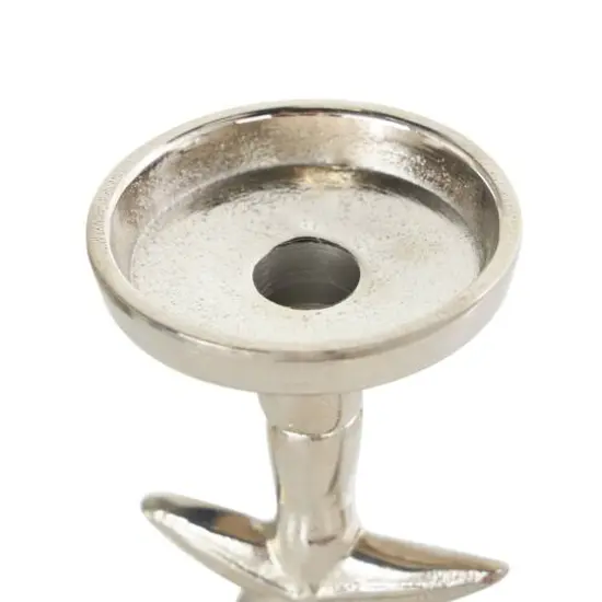 Aluminum Seashell Candle Holder Set Silver {6}