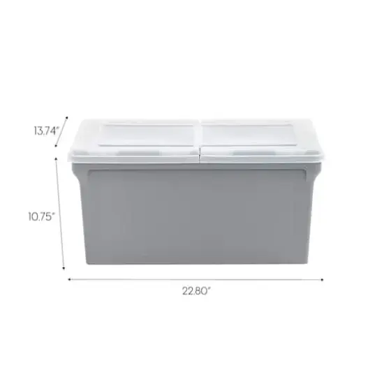 Iris&reg; Gray Split-Lid Letter Size File Box, 4 Pack {3}