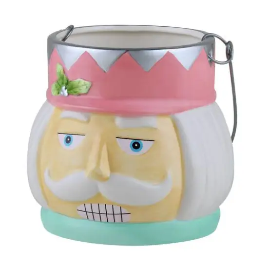 5" Pastel Nutcracker Nostalgic Ceramic Container {1}