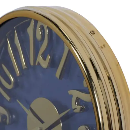 Blue Aluminum Coastal Wall Clock, 12" x 12" x 4" {4}