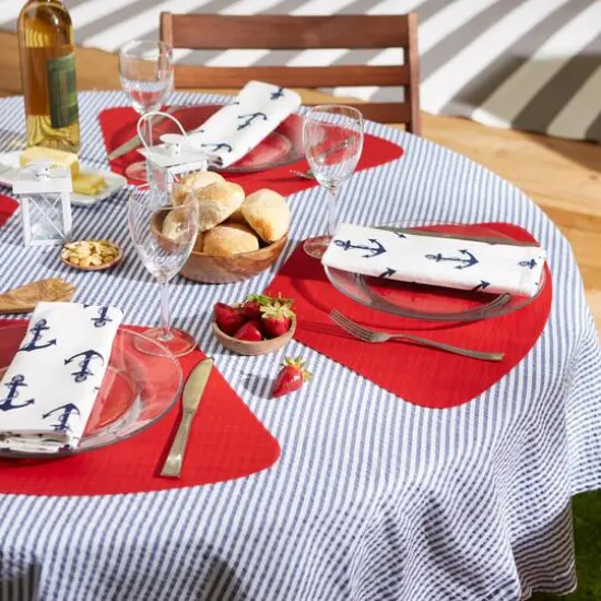 DII&reg; Solid Wedge Vinyl Table Placemats, 6ct. Tango Red {4}