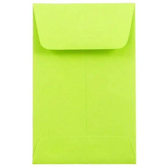 JAM Paper 2.25" x 3.5" Coin Envelopes, 50ct. Ultra Lime Green {1}