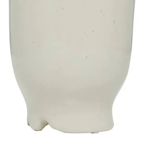 White Ceramic Coastal Vase, 18" x 11" x 11" {7}