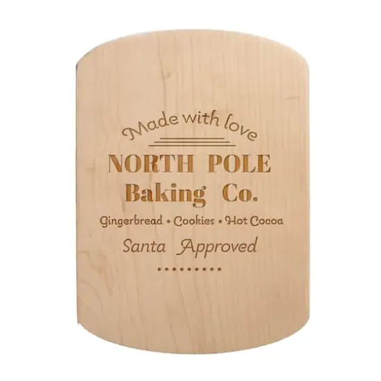 North Pole Baking Co. 11" x 8" Maple Oval Cutting Board {1}