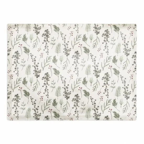 Pine Greenery on White Cotton Twill Placemat {1}