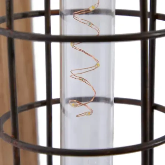 15" Brown Iron Industrial LED Wall Sconce {7}