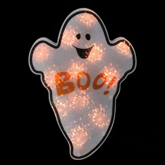 Lighted Holographic Ghost Halloween Window Silhouette Decoration {3}