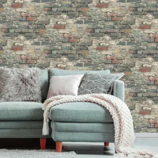 RoomMates Brick Alley Peel & Stick Wallpaper {7}