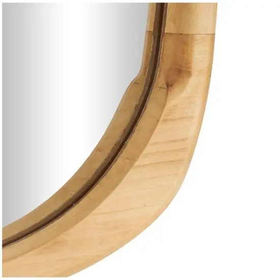 42" Brown Wood Oval Wall Mirror {5}