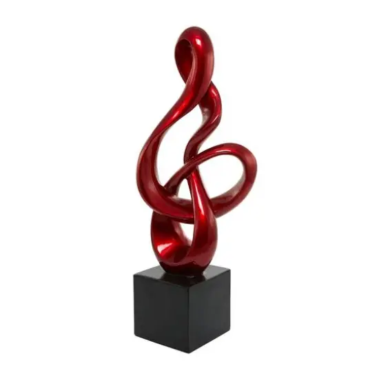 37" Red Swirl Abstract Sculpture {5}