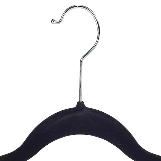 Simplify Slim Velvet Hangers with Clips, 6ct. Black {8}