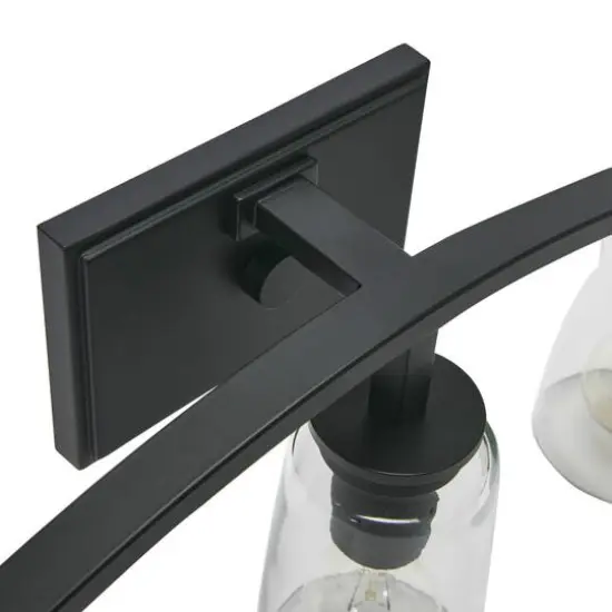 Hello Honey&reg; Robert Stevenson Lighting Laguna Metal & Clear Glass 3-Light Vanity Matte Black {7}