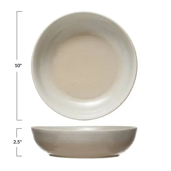 Hello Honey® Neutral Beige Reactive Glaze Stoneware Serving Bowl Set {3}