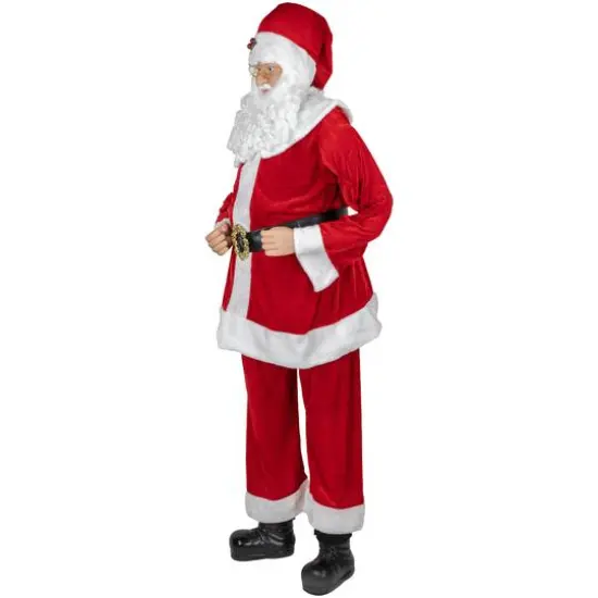 6ft. Life-Size Plush Santa Claus Standing or Sitting Christmas Figure {10}