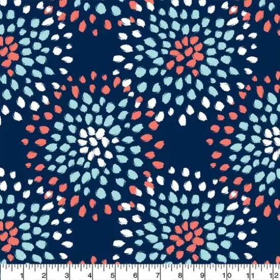 Camelot Fabrics Burst Navy & Coral Fleece Precut Set {4}