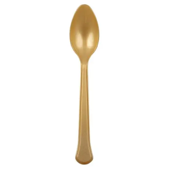 JAM Paper Premium Disposable Plastic Spoons, 48ct. Gold {3}