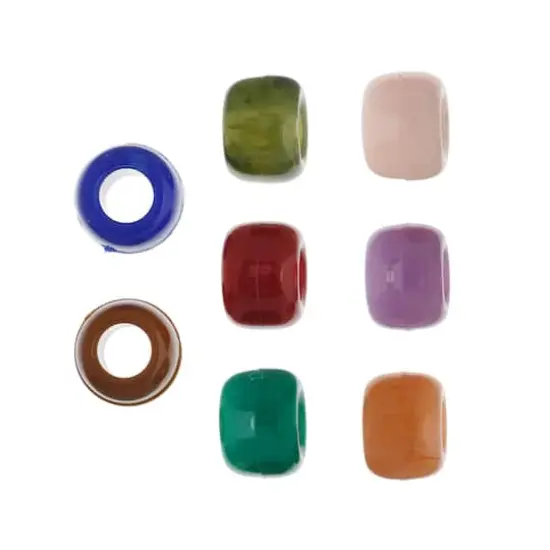 John Bead 9mm Plastic Pony Beads, 1,000ct. Assorted Imitation Semi-Precious {4}