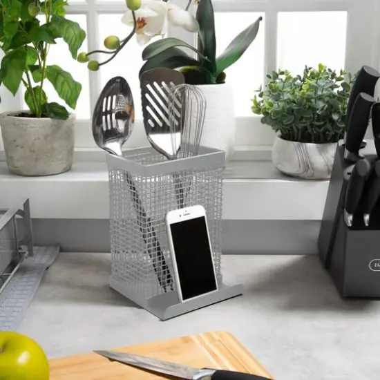 Kitchen Details Industrial Collection Gray Tablet and Utensil Holder {8}