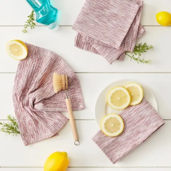 DII&reg; Recycled Cotton Dishcloth Set Barn Red {6}