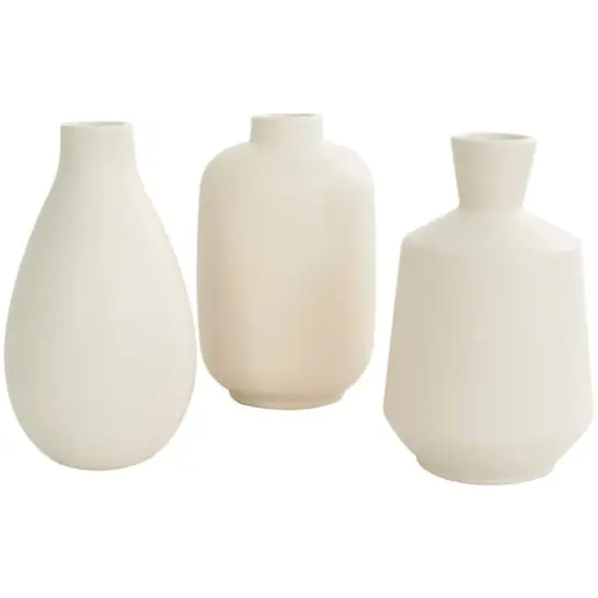Cream Minimalistic Ceramic Vase Set {1}