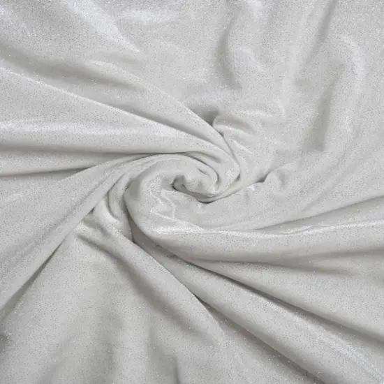 Feldman White Sparkle Stretch Velvet Fabric {4}