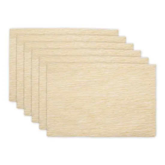 DII® Tonal Recycled Cotton Slubby Rib Placemats, 6ct. Honey Gold/Off White {1}
