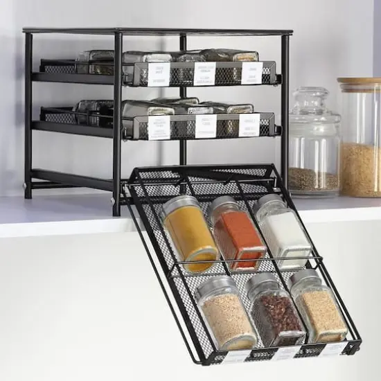 3-Tier 18-Bottle Spice Rack Organizer {3}