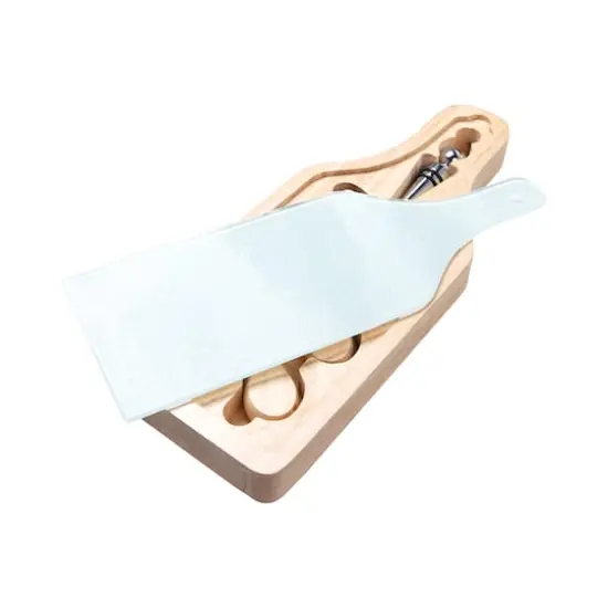 Craft Express 6 Piece Wine & Cheese Tool Set with Glass Cutting Board {1}