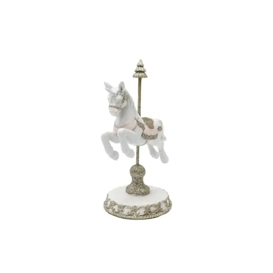 7.75" White & Gold Carousel Unicorn Tabletop D&eacute;cor by Ashland&reg; {1}