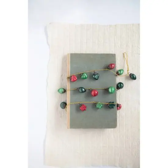 Hello Honey&reg; 6ft. Green & Red Mercury Glass Ball Ornament Garland {3}