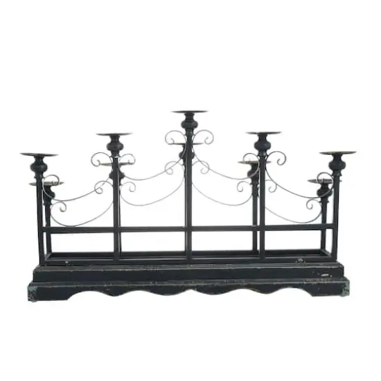 Black Iron Vintage Candelabra, 18" x 32" x 8" {6}