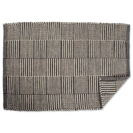 DII&reg; Gray Squares Recycled Yarn Rug, 2ft. x 3ft. {7}