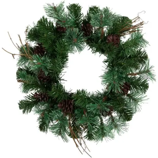 24" Country Mixed Pine Artificial Wreath {4}