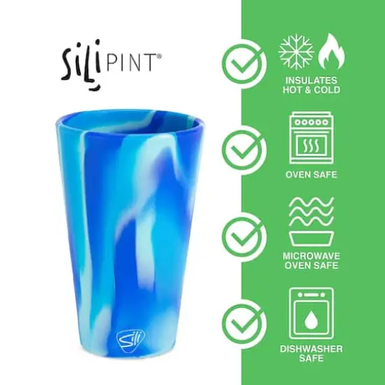 Silipint&reg; 16oz. Hippie Hops & Arctic Sky Silicone Pint Glasses, 2ct. {3}