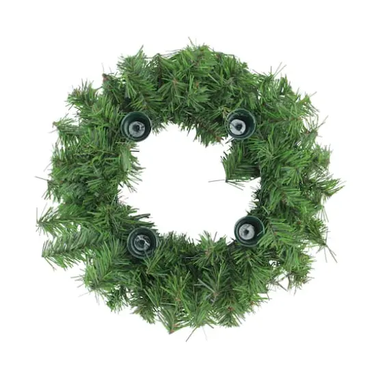 12" Pine Artificial Christmas Advent Candle Holder Wreath {1}