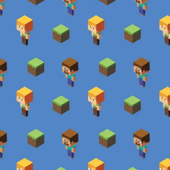 Mojang Minecraft Alex & Steve Cotton Fabric {1}