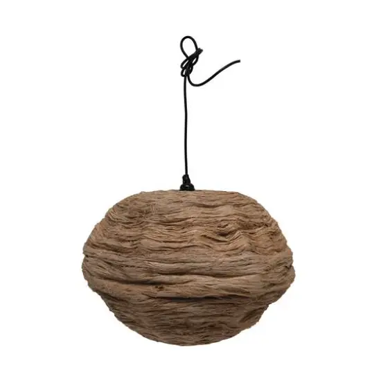 Hello Honey® 15" Round Collapsible Banana Fiber Modern Hanging Pendant Lamp {1}