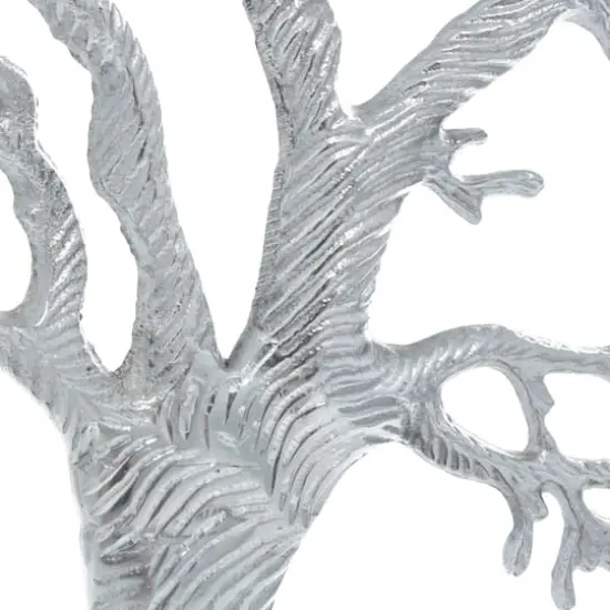 19" Silver Aluminum & Wood Tree-Inspired Contemporary Sculpture {9}