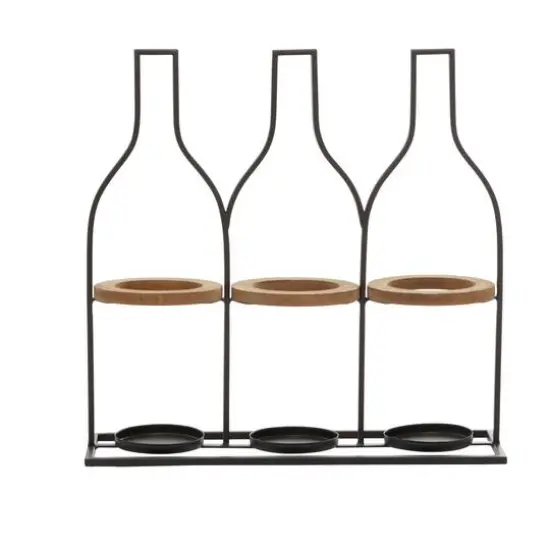 16" Black Metal Farmhouse Wine Rack {7}