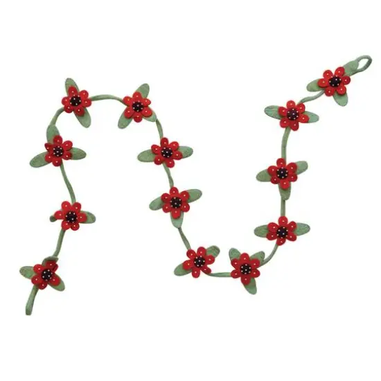 Hello Honey&reg; Handmade Wool Felt Flower Garland with Beads, Multicolor {4}
