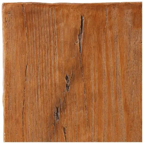 18" Natural Textured Wood Grain Outdoor Accent Table Brown {10}