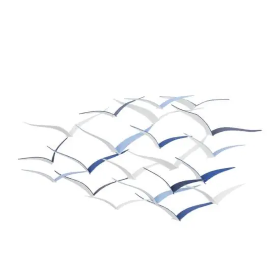 Blue Metal Coastal Wall Decor, 25" x 48" x 3" {1}