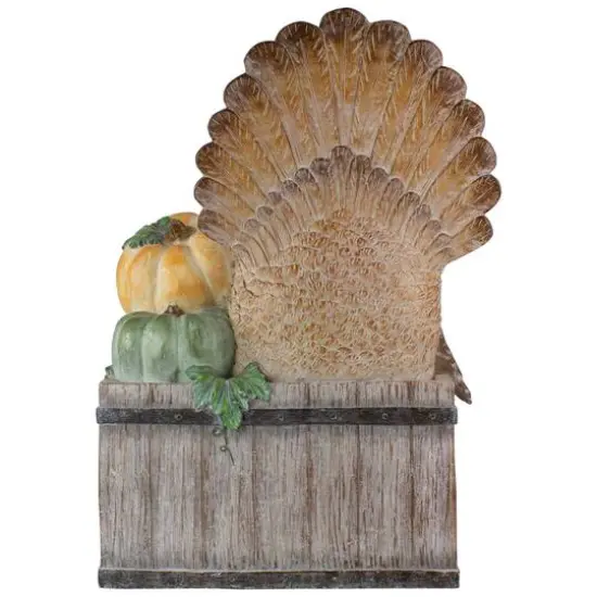 20" Turkey & Pumpkins Happy Thanksgiving Decoration {4}