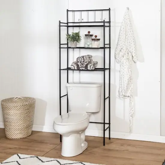 Honey Can Do Black Over-The-Toilet Space Saver Shelving Unit {3}